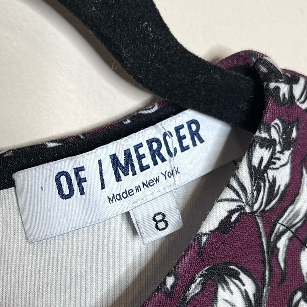 OF/MERCER floral work sheath dress size 8 plum/black/white fall office career - Picture 4 of 7